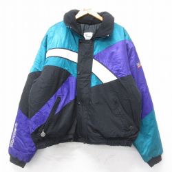 XL★古着 長袖 ジャケット メンズ 90年代 90s sno RIDER マルチカラー シンサレート 大きいサイズ USA製 黒他 ブラック 内側キルティング 25sep17 中古 アウター