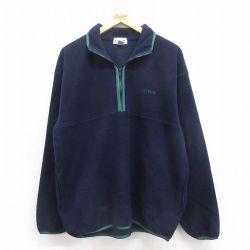 M★古着 IZOD 長袖 ハーフジップ フリース ジャケット メンズ 90年代 90s ワンポイントロゴ 紺他 ネイビー 25sep24 中古 アウター