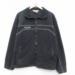 L★古着 コロンビア COLUMBIA 長袖 フリース ジャケット メンズ 00年代 00s ワンポイントロゴ 黒 ブラック 25sep25 中古 アウター