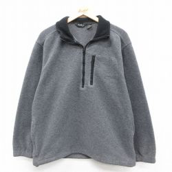 【50%OFF】エディーバウアー 00s ハーフジップフリースジャケット 霜降り グレー M | 古着