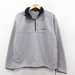 M★古着 ティンバーランド 長袖 ハーフジップ フリース ジャケット メンズ 00年代 00s ワンポイントロゴ グレー 【spe】 25sep25 中古 アウター