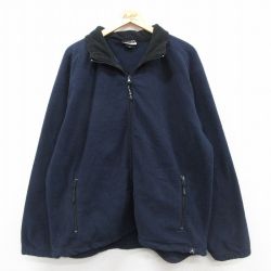 XL★古着 アバランチ 長袖 フリース ジャケット メンズ 大きいサイズ 濃紺 ネイビー 25sep25 中古 アウター