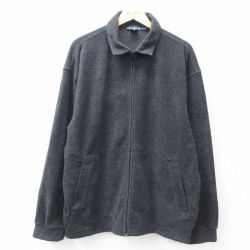 XL★古着 ノーティカ NAUTICA 長袖 ブランド フリース ジャケット メンズ 90年代 90s ワンポイントロゴ USA製 濃グレー 【spe】 25sep26 中古 アウター