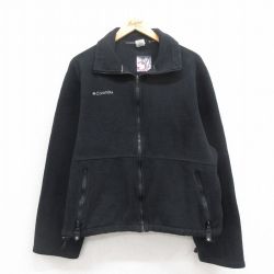 L★古着 コロンビア COLUMBIA 長袖 フリース ジャケット メンズ 00年代 00s ワンポイントロゴ 黒 ブラック 25sep26 中古 アウター