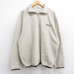 L★古着 ノーティカ NAUTICA 長袖 ブランド ハーフジップ フリース ジャケット メンズ ワンポイントロゴ コンペティション ベージュ カーキ 25sep26 中古 アウター
