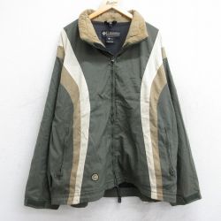 XL★古着 コロンビア COLUMBIA 長袖 ナイロン ジャケット メンズ マルチカラー 大きいサイズ 濃緑他 グリーン 内側メッシュ 【spe】 25sep26 中古 アウター
