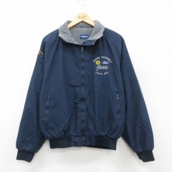 L★古着 ホロウェイ 長袖 ナイロン ジャケット メンズ 90年代 90s focus フォード Ford ラグラン USA製 紺 ネイビー 内側フリース 25sep29 中古 アウター