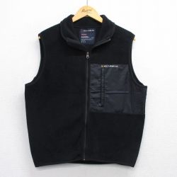 M★古着 ラルフローレン Ralph Lauren ポロジーンズ ブランド フリース ベスト メンズ ワンポイントロゴ 黒 ブラック 【spe】 25sep30 中古 アウター