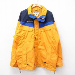 XL★古着 コロンビア COLUMBIA 長袖 ナイロン ジャケット メンズ 00年代 00s ワンポイントロゴ Boulder Ridge 大きいサイズ ロング丈 黄他 イエロー 25sep30 中古 アウター