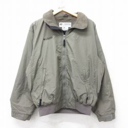 L★古着 コロンビア COLUMBIA 長袖 ナイロン ジャケット メンズ 00年代 00s ワンポイントロゴ 緑系他 グリーン 内側フリース 25sep30 中古 アウター