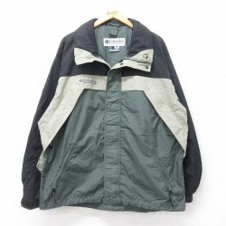 XL★古着 コロンビア COLUMBIA 長袖 ナイロン ジャケット メンズ 00年代 00s ワンポイントロゴ 緑系他 グリーン 25sep30 中古 アウター