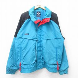 XL★古着 コロンビア COLUMBIA 長袖 ナイロン ジャケット メンズ 90年代 90s ワンポイントロゴ Powder Keg 薄紺他 ネイビー 25sep30 中古 アウター