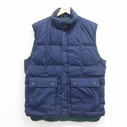 L★古着 エディーバウアー ダウン ベスト メンズ 90年代 90s USA製 紺 ネイビー 【spe】 25sep30 中古 アウター