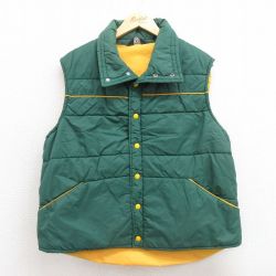 M★古着 ベスト メンズ 80年代 80s USA製 緑 グリーン 25sep30 中古 アウター