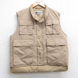 XL★古着 ダウン ベスト メンズ 80年代 80s ベージュ カーキ 25oct01 中古 アウター
