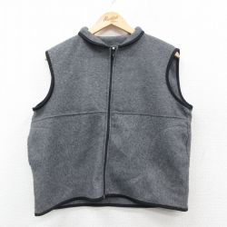 M★古着 フリース ベスト メンズ 90年代 90s 無地 USA製 グレー 25oct04 中古 アウター