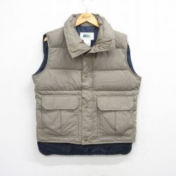 M★古着 アールイーアイ REI ダウン ベスト メンズ 90年代 90s 薄茶 ブラウン 25oct07 中古 アウター