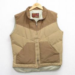 M★古着 ウォールズ ダウン ベスト メンズ 80年代 80s ツートンカラー 茶 ブラウン 25oct07 中古 アウター