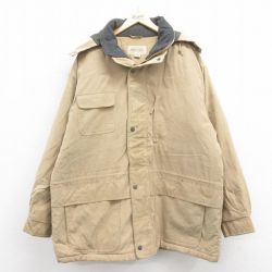 XL★古着 セントジョンズベイ 長袖 ジャケット パーカー メンズ 00年代 00s 大きいサイズ ロング丈 ベージュ カーキ 内側キルティング 25oct09 中古 アウター