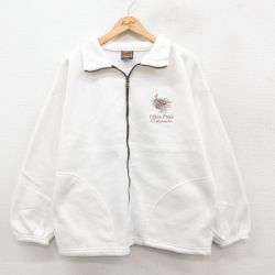 M★古着 長袖 フリース ジャケット メンズ 90年代 90s 松ぼっくり USA製 白 ホワイト 25oct11 中古 アウター
