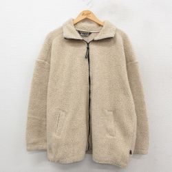 XL★古着 長袖 フリース ジャケット メンズ 90年代 90s カナダ製 ベージュ カーキ 【spe】 25oct11 中古 アウター