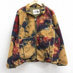 M★古着 ノースフェイス THE NORTH FACE 長袖 フリース ジャケット メンズ ワンポイントロゴ 黄系他 イエロー 【spe】 25oct18 中古 アウター
