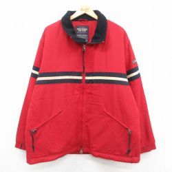XL★古着 アバクロンビー Abercrombie&fitch 長袖 ナイロン ジャケット メンズ 00年代 00s 大きいサイズ 赤他 レッド 内側ボア 25oct27 中古 アウター