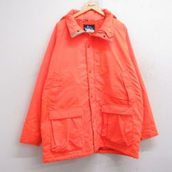 XL★古着 ウールリッチ WOOLRICH 長袖 ナイロン マウンテン ジャケット パーカー メンズ 90年代 90s ラグラン 大きいサイズ ロング丈 USA製 オレンジ 25nov01 中古 アウター