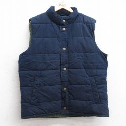 M★古着 ギャップ GAP ベスト メンズ 00年代 00s 襟フリース 紺 25nov13
