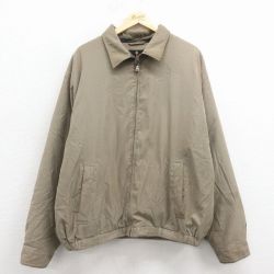 XL★古着 長袖 ジャケット メンズ ベージュ 内側フリース 25nov19