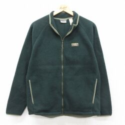 S★古着 エルエルビーン 長袖 フリース ジャケット メンズ 00年代 00s ワンポイントロゴ ラグラン 濃緑他 25nov21