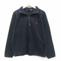 M★古着 ノーティカ 長袖 フリース ジャケット メンズ 90年代 90s ワンポイントロゴ USA製 黒 25nov21