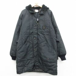 L★古着 REFRIGIWEAR 長袖 ナイロン コート メンズ 80年代 80s ラグラン USA製 黒系 25nov21
