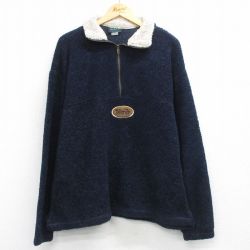 L★古着 長袖 ハーフジップ フリース ジャケット メンズ 90年代 90s テルユライド 紺 25nov26