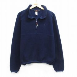 XL★古着 エルエルビーン 長袖 ハーフジップ フリース ジャケット メンズ 紺 25nov29
