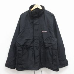L★古着 ラルフローレン ポロジーンズ 長袖 ブランド ナイロン ジャケット メンズ ワンポイントロゴ リップストップ 黒 内側フリース 25dec01