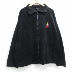 L★古着 長袖 フリース ジャケット メンズ 90年代 90s USAオリンピック USA製 黒 25dec05