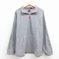 L★古着 ギャップ GAP 長袖 ハーフジップ フリース ジャケット メンズ 00年代 00s グレー 25dec08