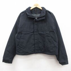 XL★古着 ブラウアー Blauer 長袖 ナイロン ジャケット メンズ 90年代 90s リップストップ 黒 内側キルティング 25dec09