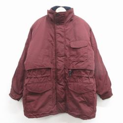 XL★古着 セントジョンズベイ 長袖 ジャケット メンズ 90年代 90s 大きいサイズ ロング丈 エンジ 25dec10