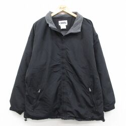 XL★古着 CiNTAS 長袖 ナイロン ジャケット メンズ 大きいサイズ ロング丈 黒 内側フリース 25dec13