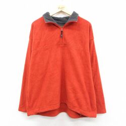 XL★古着 セントジョンズベイ 長袖 ハーフジップ フリース ジャケット メンズ 大きいサイズ オレンジ 25dec13
