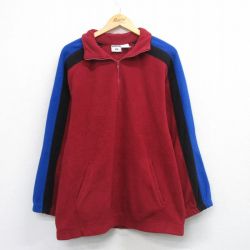 M★古着 ジャージーズ 長袖 ハーフジップ フリース ジャケット メンズ 00年代 00s エンジ他 25dec16