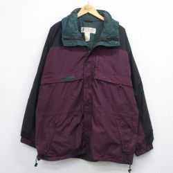 XL★古着 コロンビア 長袖 ナイロン ジャケット メンズ 90年代 90s ワンポイントロゴ 大きいサイズ ロング丈 紫他【spe】 25dec16