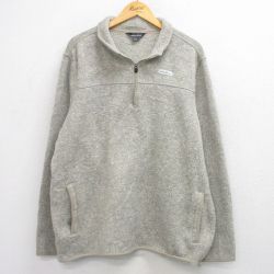 【50%OFF】エディーバウアー ハーフジップフリースジャケット グレー XL | 古着