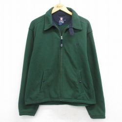 L★古着 ラルフローレン チャップス 長袖 ブランド フリース ジャケット メンズ ワンポイントロゴ 緑【spe】 25dec20
