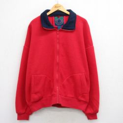 XL★古着 セントジョンズベイ 長袖 フリース ジャケット メンズ 00年代 00s 大きいサイズ 赤他 25dec20