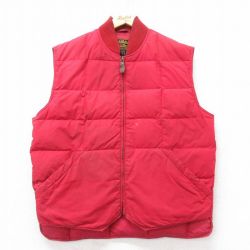 L★古着 エディーバウアー キルティング ダウン ベスト メンズ 赤 25dec18