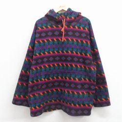 TODAYS NEWS 90s フリースジャケット ネイティブ柄 パープル XL | 古着