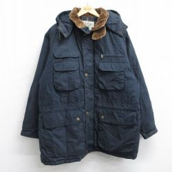 XL★古着 セントジョンズベイ 長袖 ジャケット マウンテン パーカー メンズ 00年代 00s 襟コーデュロイ ロング丈 紺 25dec26